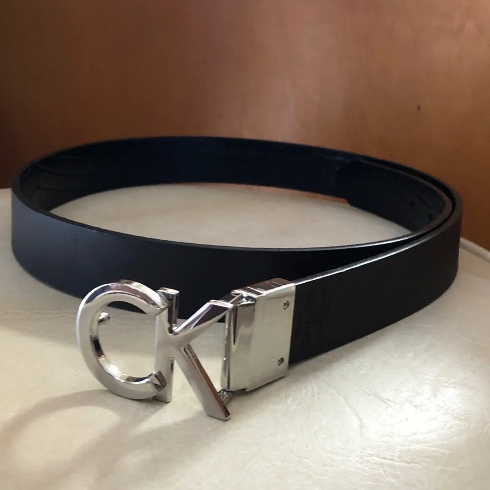 Calvin Klein double side  Belt with Silver CK Buckle